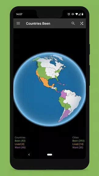Countries Been: Visited Places स्क्रीनशॉट 1