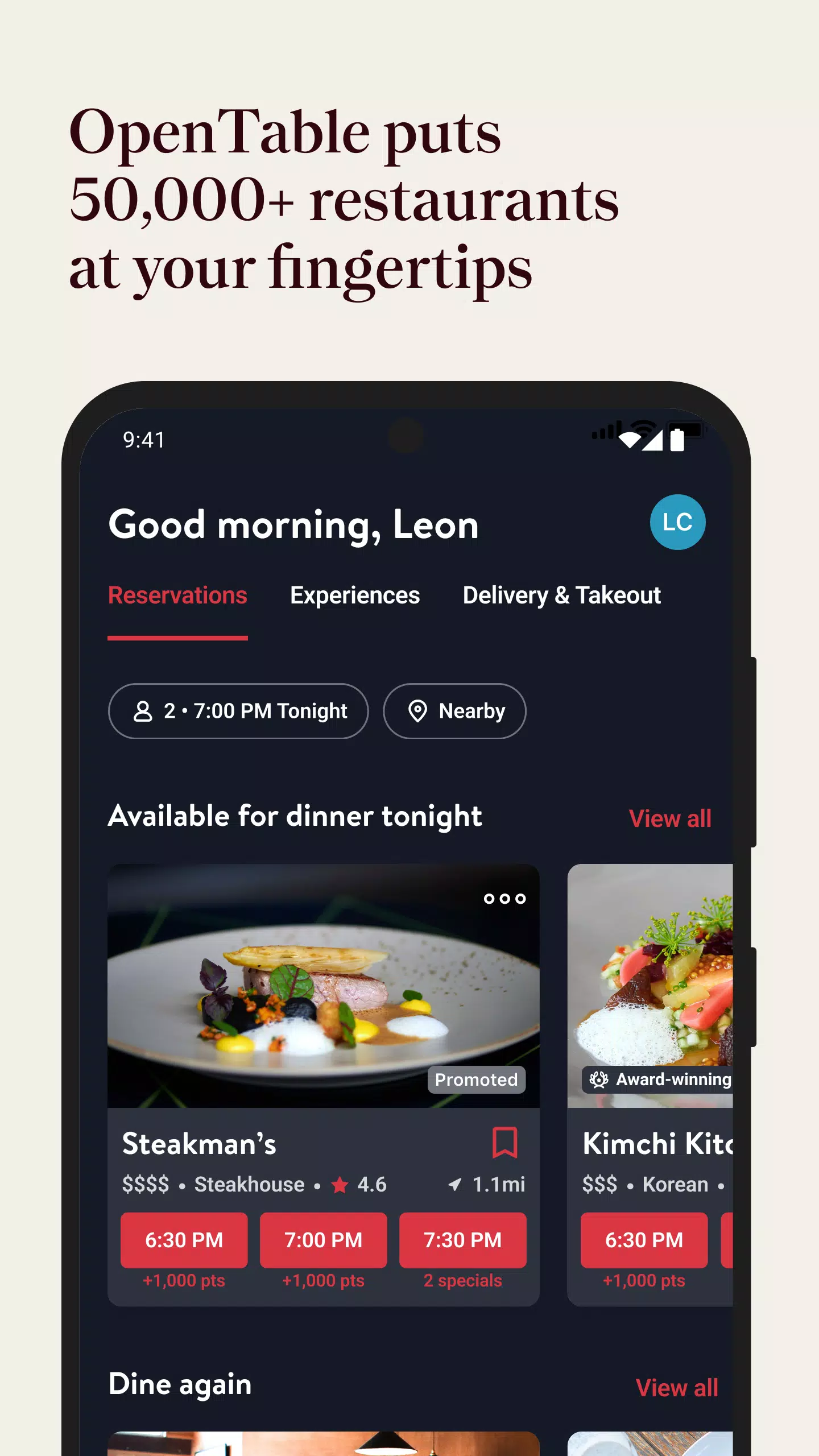 OpenTable Screenshot 1