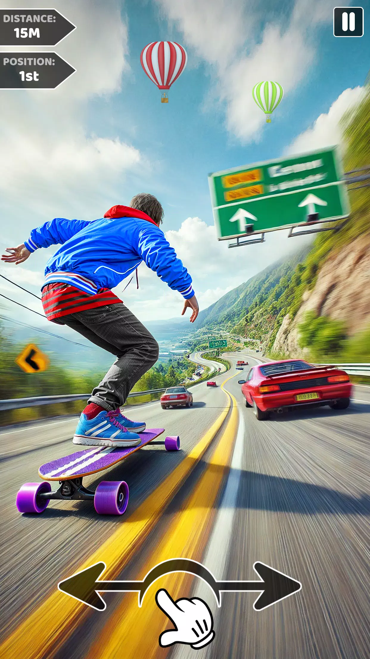 Downhill Skateboarding Game ภาพหน้าจอ 1