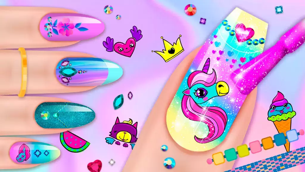 Girls Nail Salon Game:Nail Art Captura de tela 1