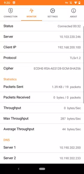 Schermata SonicWall Mobile Connect 3