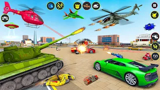 Helicopter Robot Car Game 3d Captura de pantalla 1