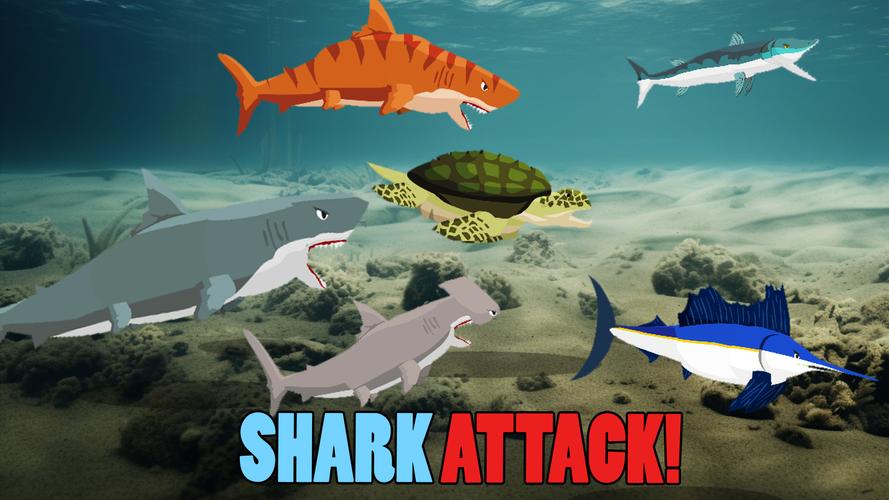 Shark Fights Sea Creatures Schermafbeelding 1