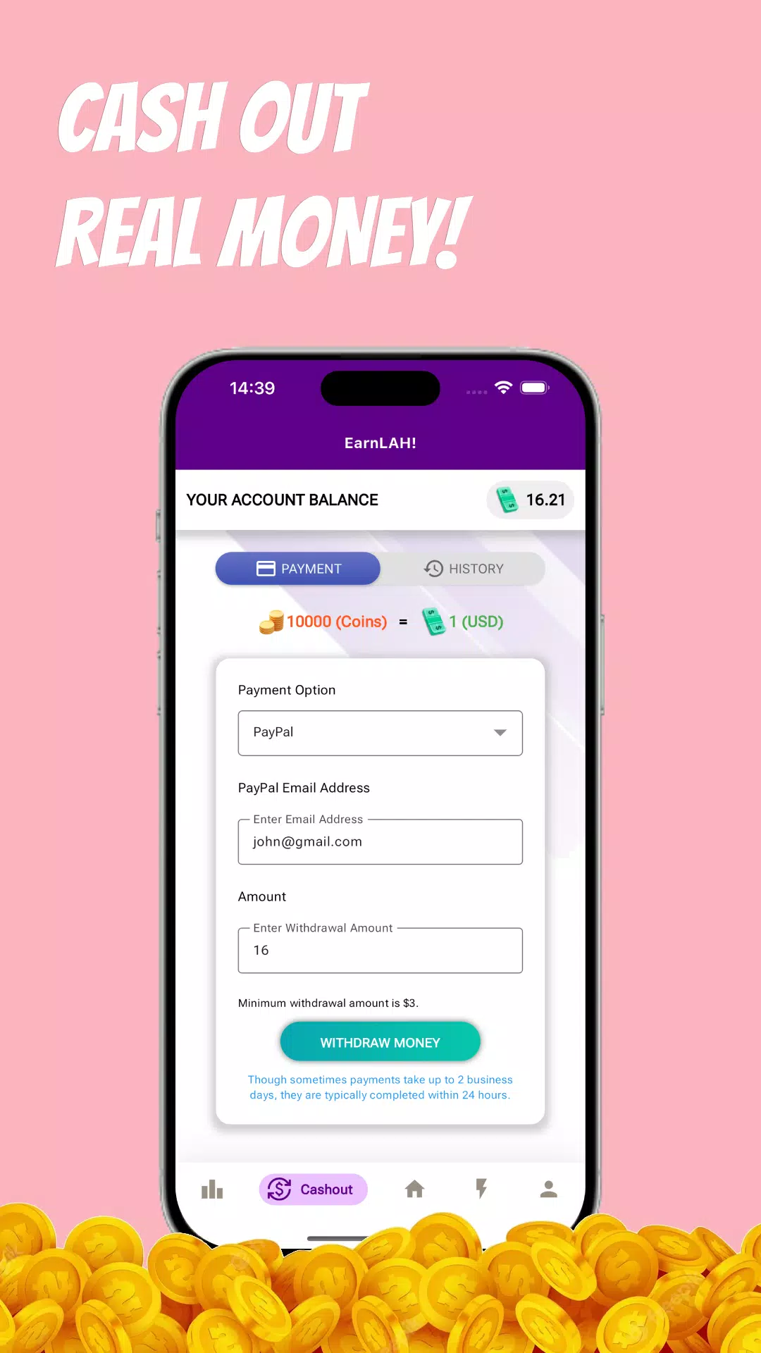 Schermata Earn Money with EarnLAH! 2