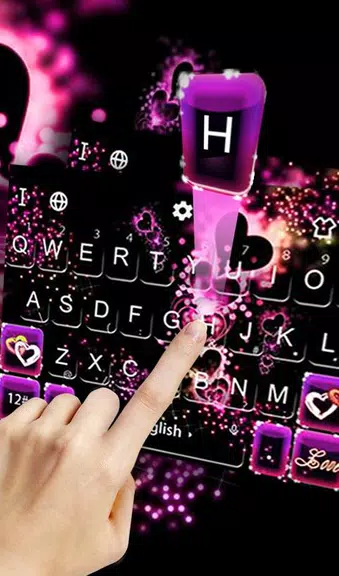Sparkling Purple Heart Keyboard Theme স্ক্রিনশট 1