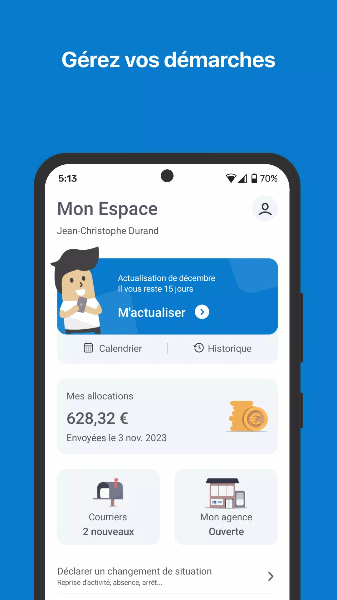 Mon Espace - France Travail Capture d'écran 1