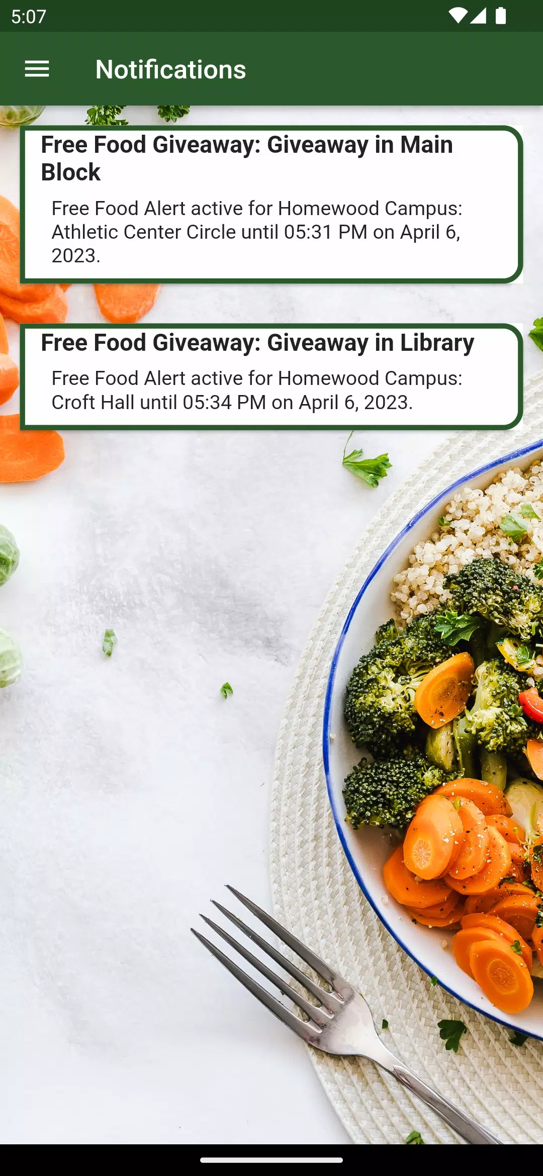 Free Food Alert Ảnh chụp màn hình 4