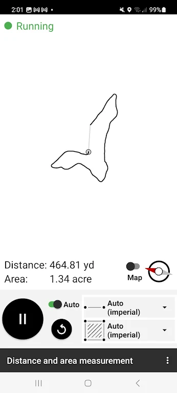 Distance and area measurement Schermafbeelding 2