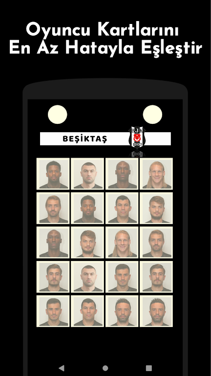 Beşiktaş Futbolcu Kart Eşleştirme Oyunu Скриншот 3