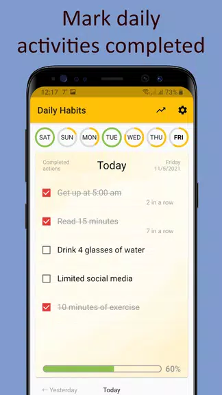 Daily activities tracker Zrzut ekranu 1