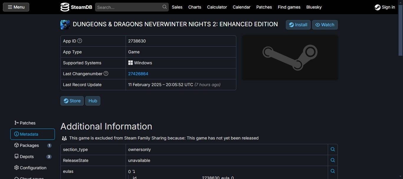 Người khai thác dữ liệu tìm thấy trang Steam của Neverwinter Nights 2 Remaster