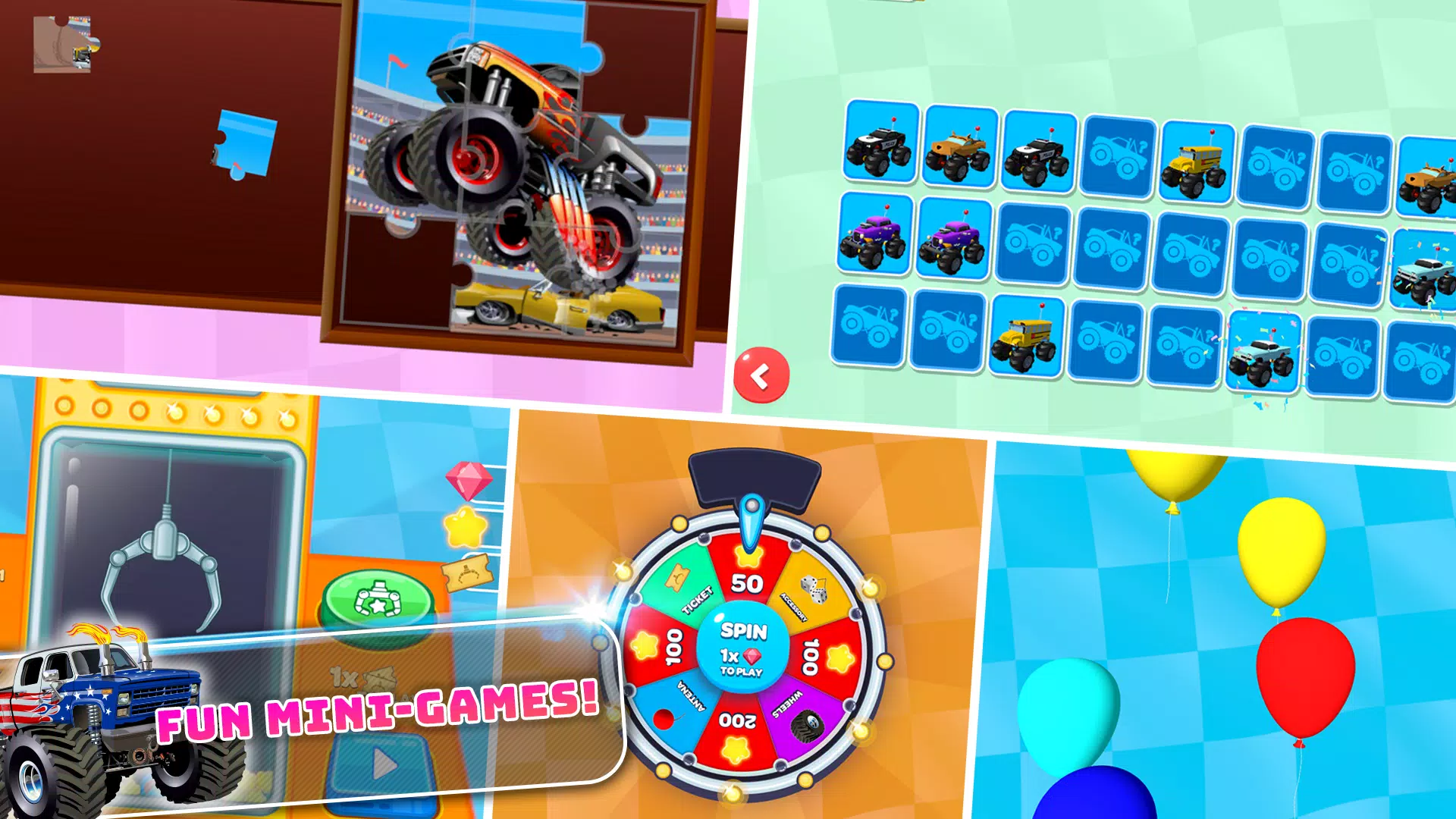 Monster Trucks Kids Race Game Скриншот 4