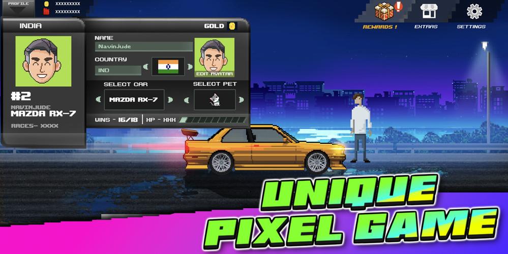 Pixel Car: Reckless Racer Schermafbeelding 2