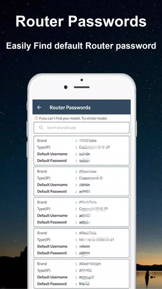Default WiFi Router Passwords स्क्रीनशॉट 2