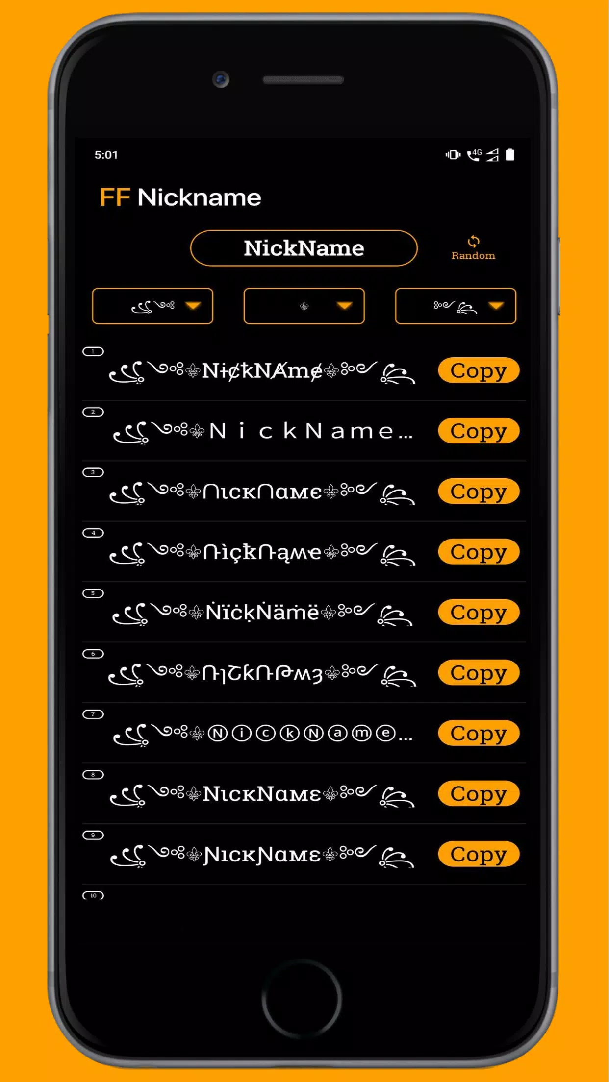 FF Name Creator - Nickname Generator For Games Zrzut ekranu 2