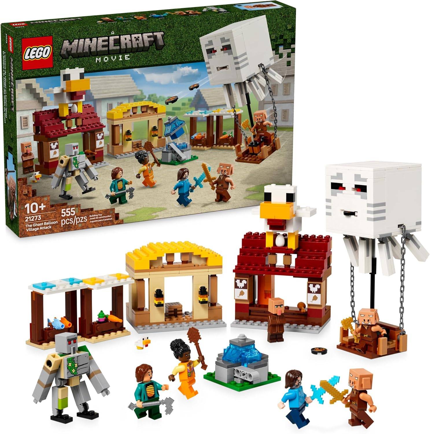 Lego Minecraft Ghast Balloon Village攻击