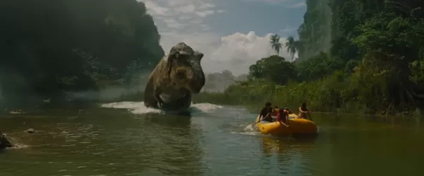 Swimming T-Rex scene