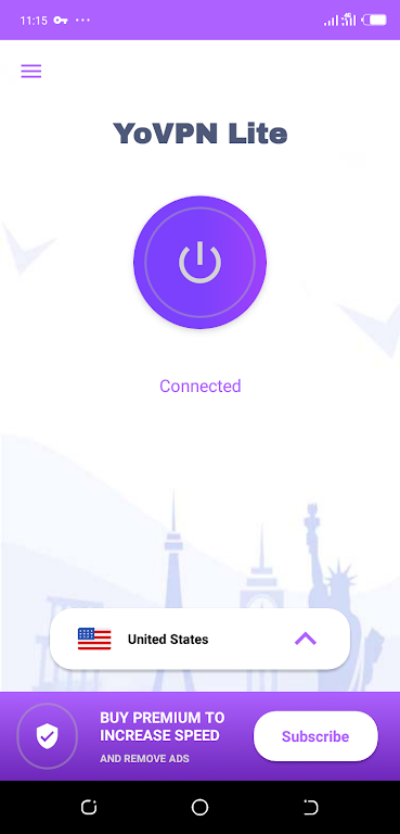 YoVPN-LITE, The Free fastest and most secured VPN ဖန်သားပြင်ဓာတ်ပုံ 1