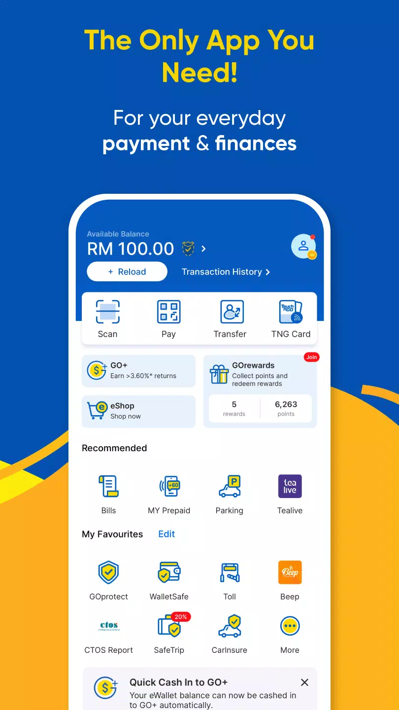 Touch ’n Go eWallet Captura de tela 1