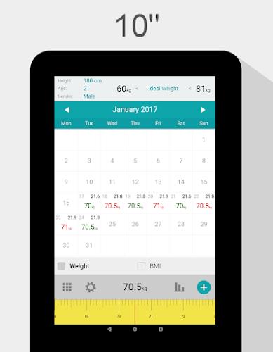 Weight Calendar Captura de pantalla 3