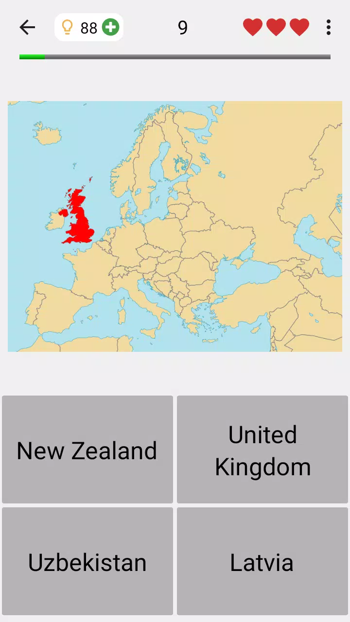 Maps of All Countries Geo-Quiz スクリーンショット 1