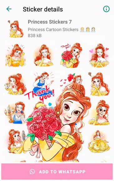 Princess Cartoon WAsticker Captura de pantalla 3