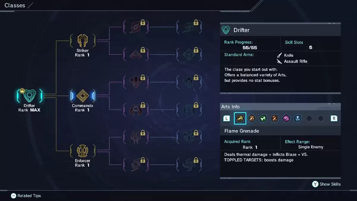 La opción de clase Drifter en Xenoblade Chronicles X
