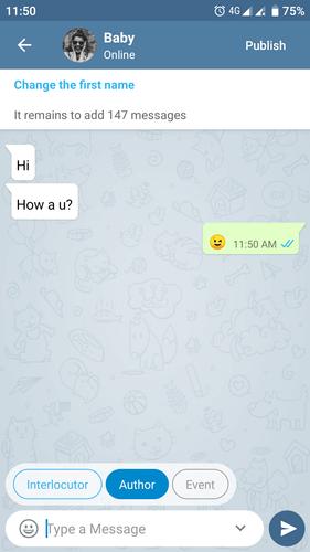 Fake Chat Messenger — TeleFake Скриншот 4