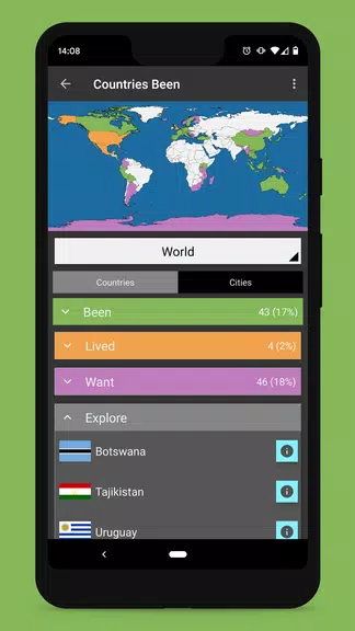 Countries Been: Visited Places स्क्रीनशॉट 4