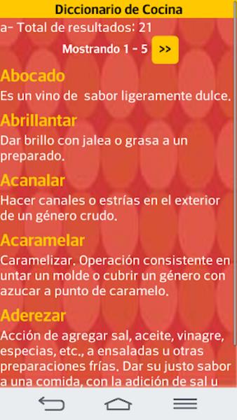 DiccionariodeCocina Screenshot 2