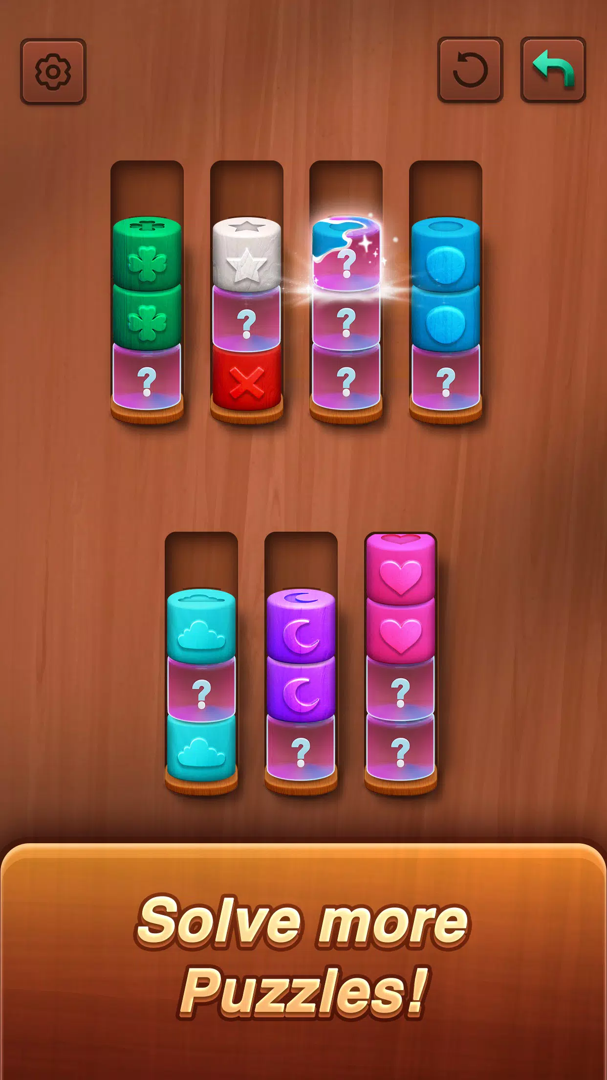 Color sort: Wood Cylinder Saga スクリーンショット 3