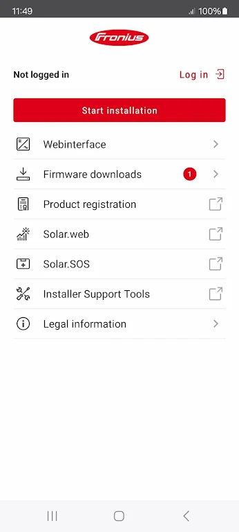 Fronius Solar.start Screenshot 2