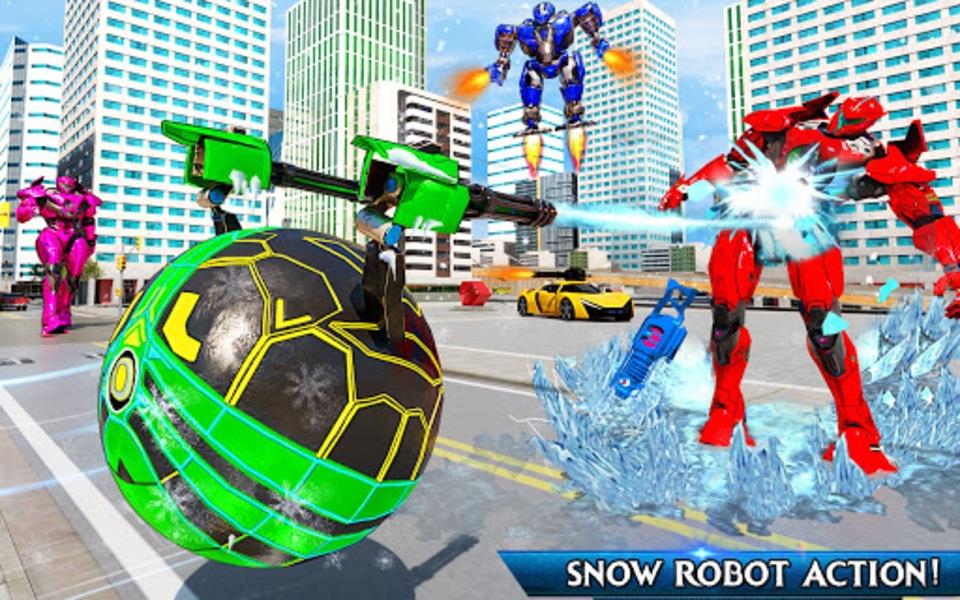 Snow Ball Robot Bike Games Zrzut ekranu 3