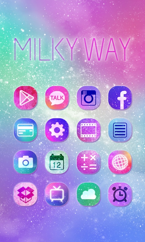 Milky Way GO Launcher Theme Capture d'écran 3