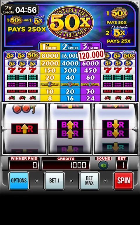 Schermata Quintuple 50x Free Slots 1