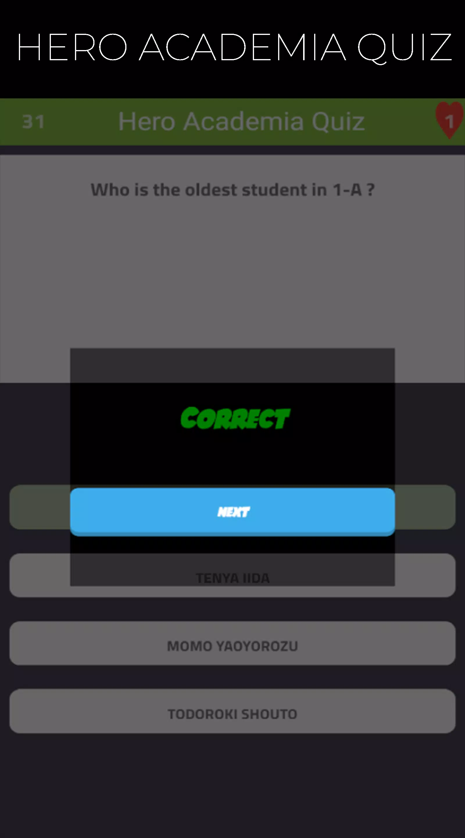 Quiz Game for Hero Academia 스크린샷 2