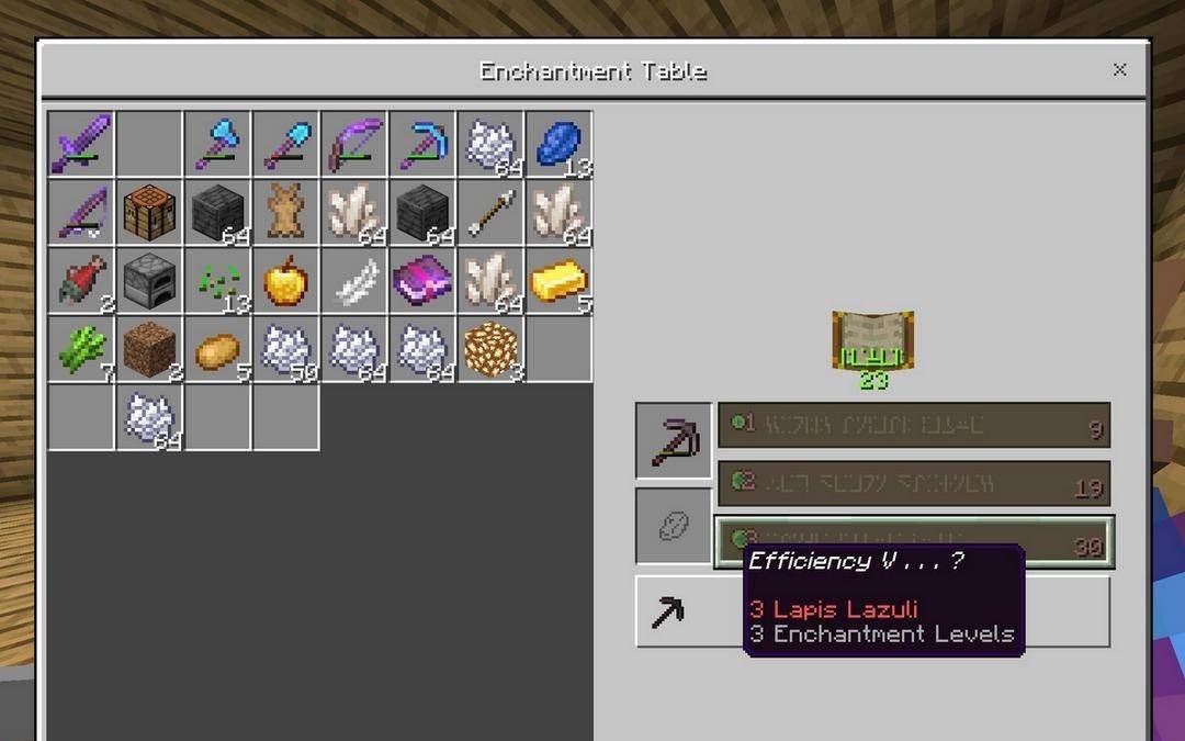 Tabela de encantamento Minecraft