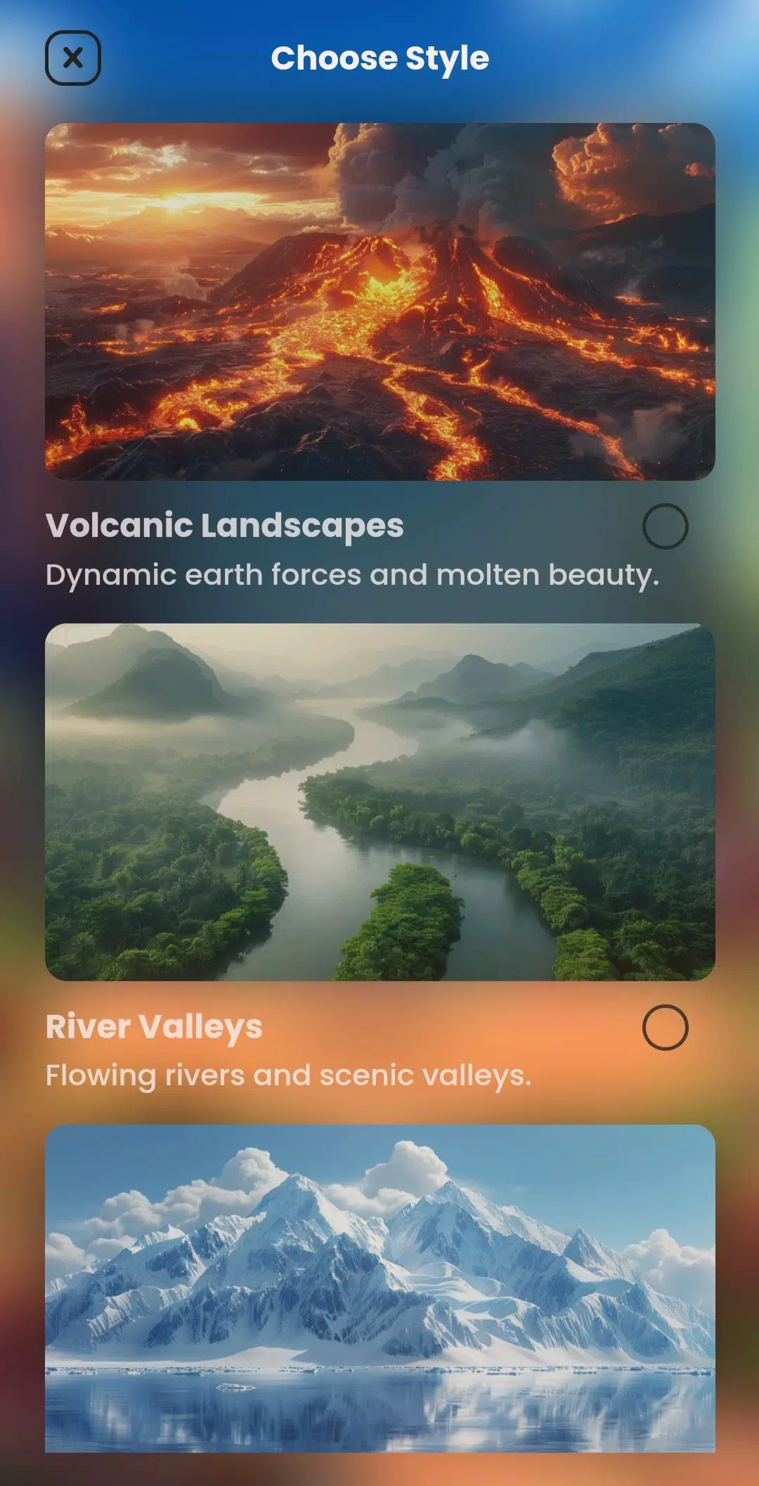 AI Landscape Generator App स्क्रीनशॉट 1
