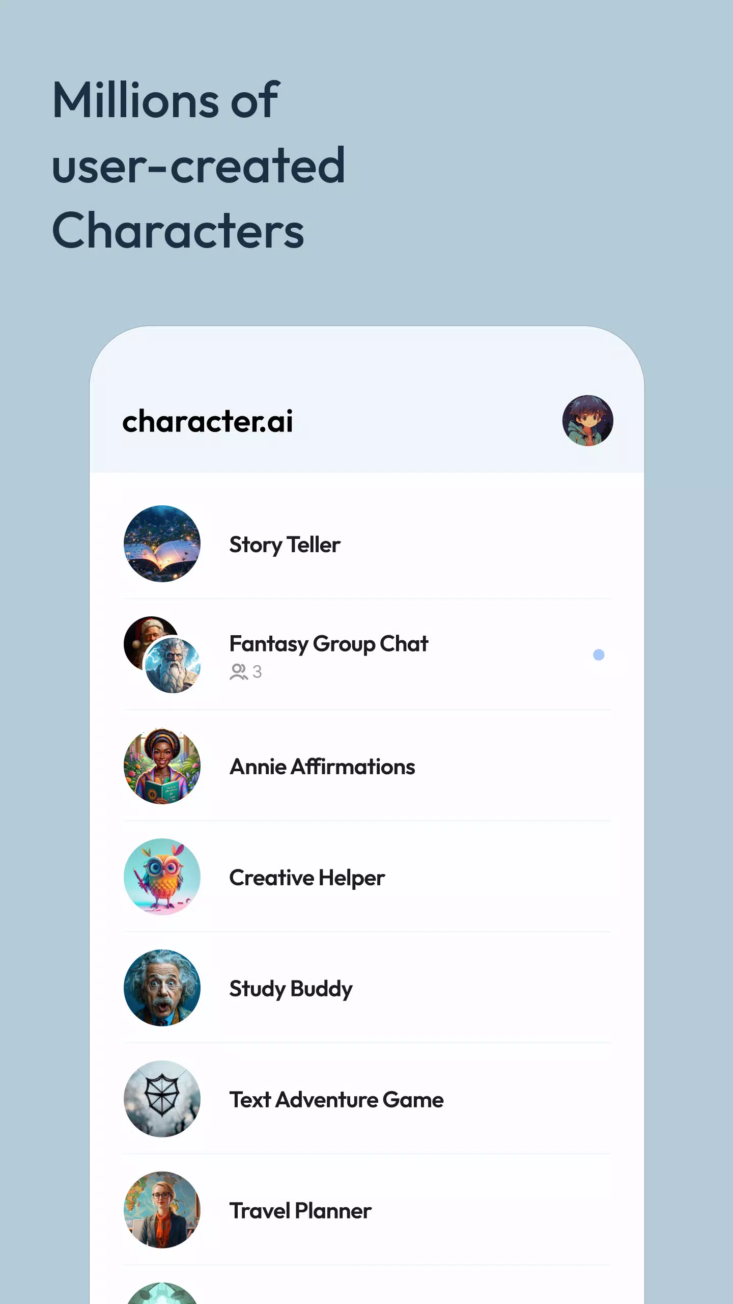 Character AI: Chat, Talk, Text स्क्रीनशॉट 2