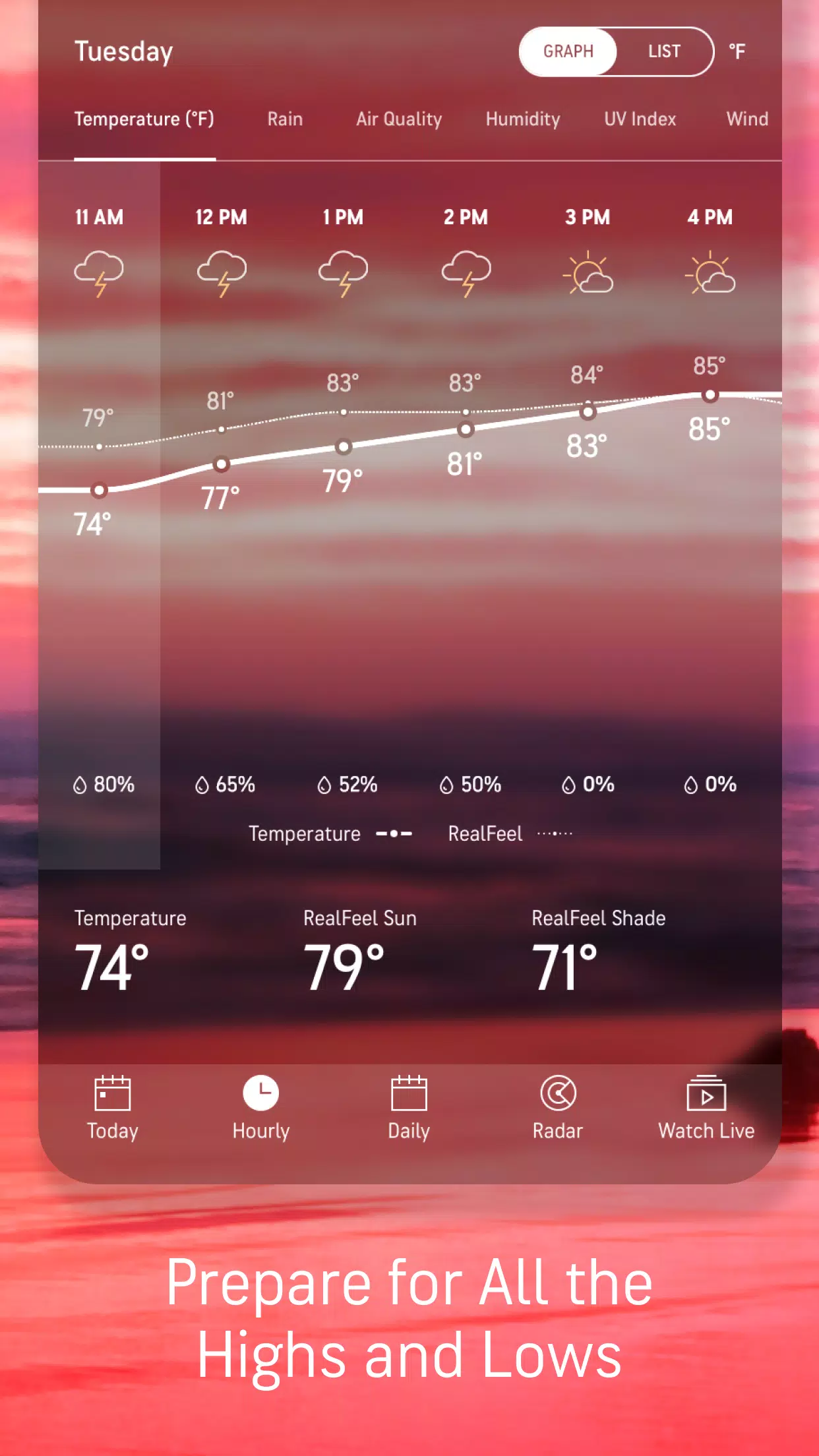 AccuWeather ဖန်သားပြင်ဓာတ်ပုံ 4
