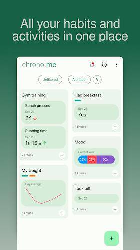 chrono.me - Lifestyle tracker स्क्रीनशॉट 1