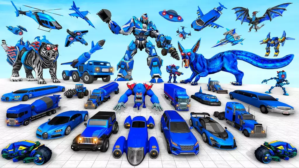 Police Tiger Robot Car Game 3d ภาพหน้าจอ 2