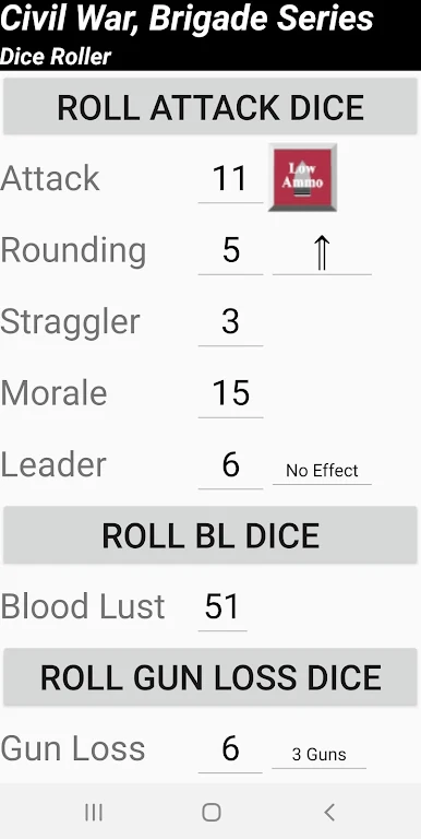 Civil War Brigade Series Dice Roller Screenshot 1