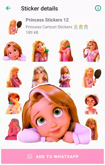 Princess Cartoon WAsticker Captura de pantalla 1