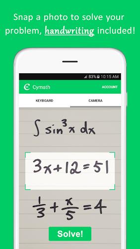 Cymath - Math Problem Solver স্ক্রিনশট 1