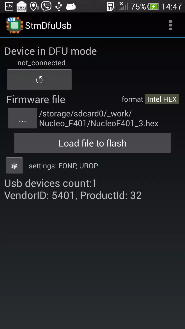 StmDfuUsb Capture d'écran 1