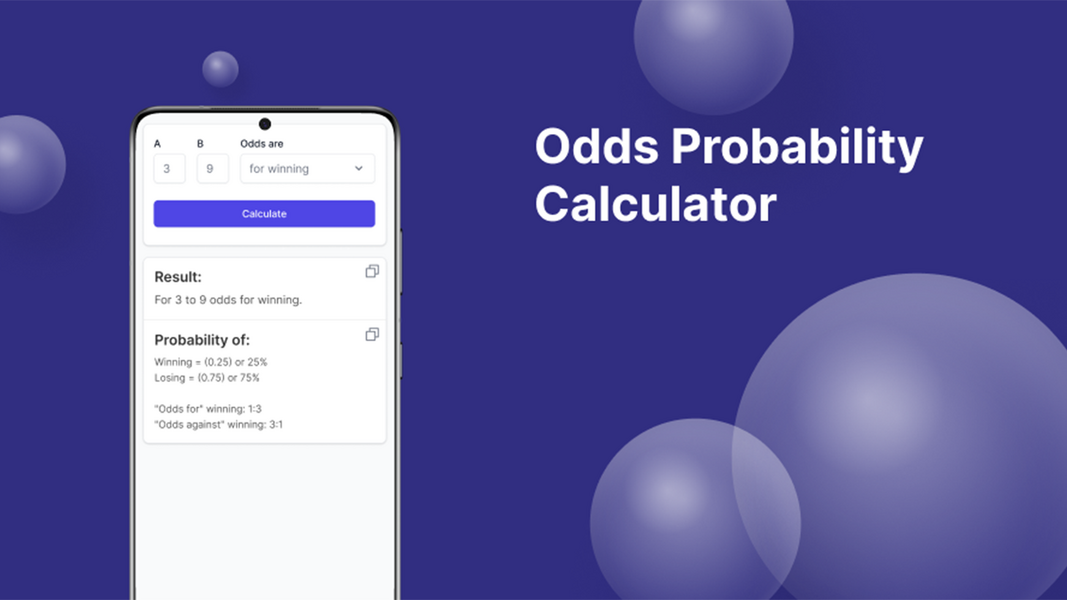 Odds Probability Calculator Schermafbeelding 3