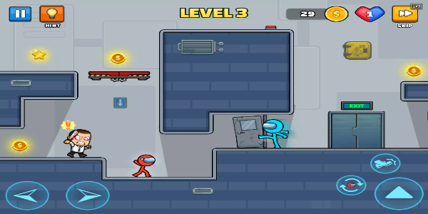 Red Blue Stickmen: Escape Game Captura de tela 1