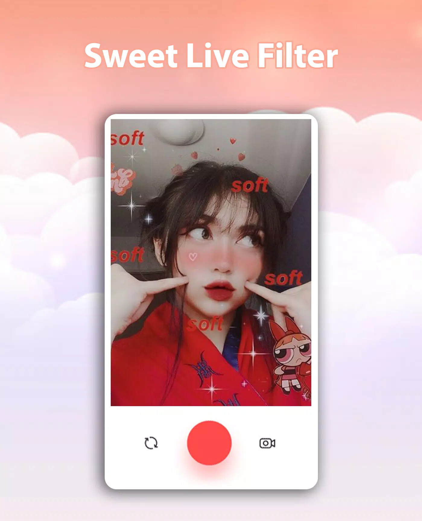 Sweet Live Filter Face Camera स्क्रीनशॉट 1