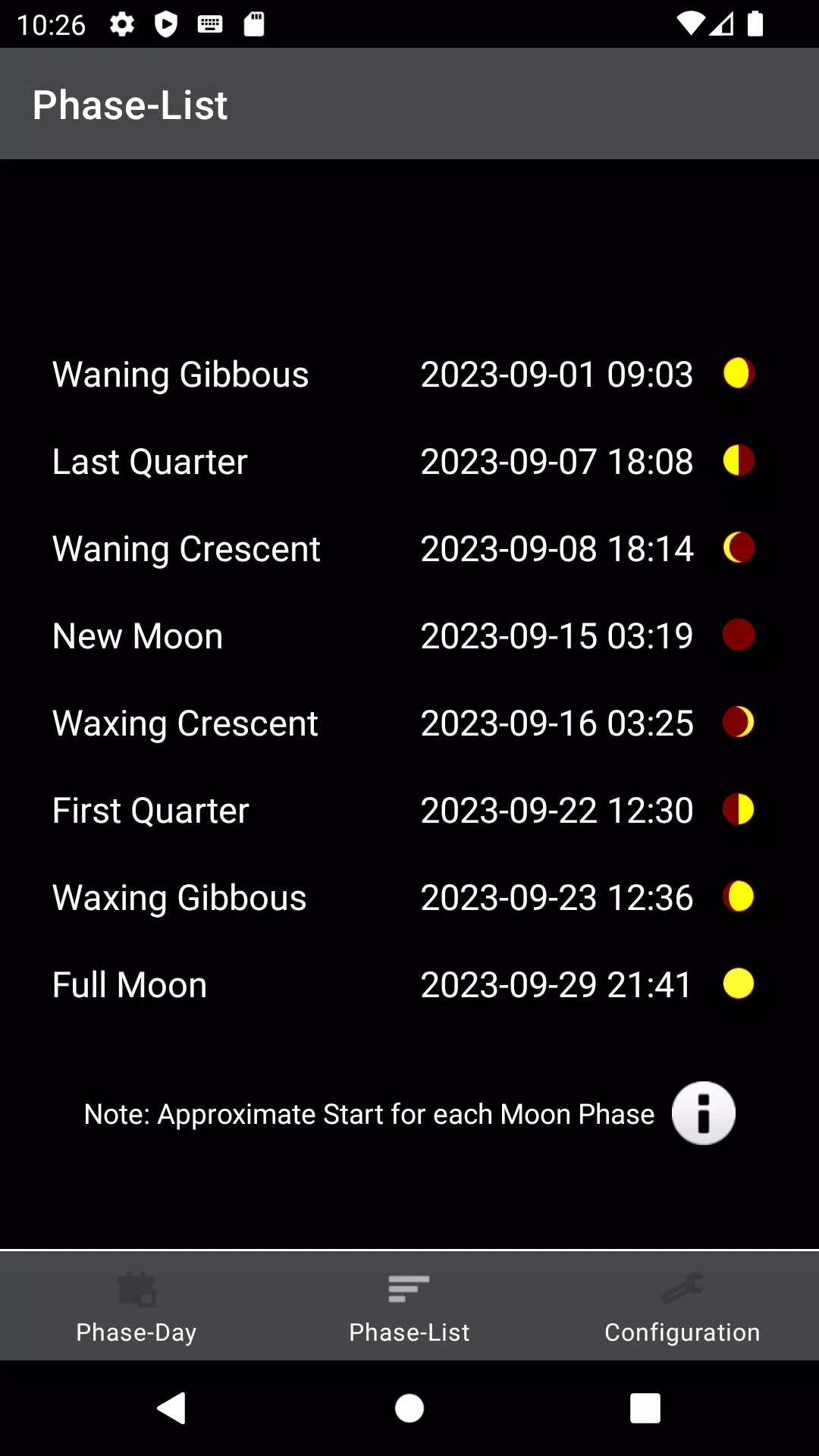 Moon Phases Widget Screenshot 3
